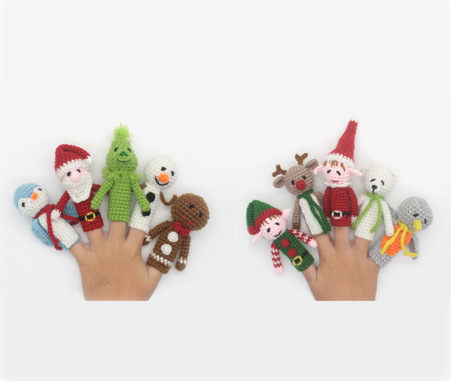 crochet chritmas finger puppets