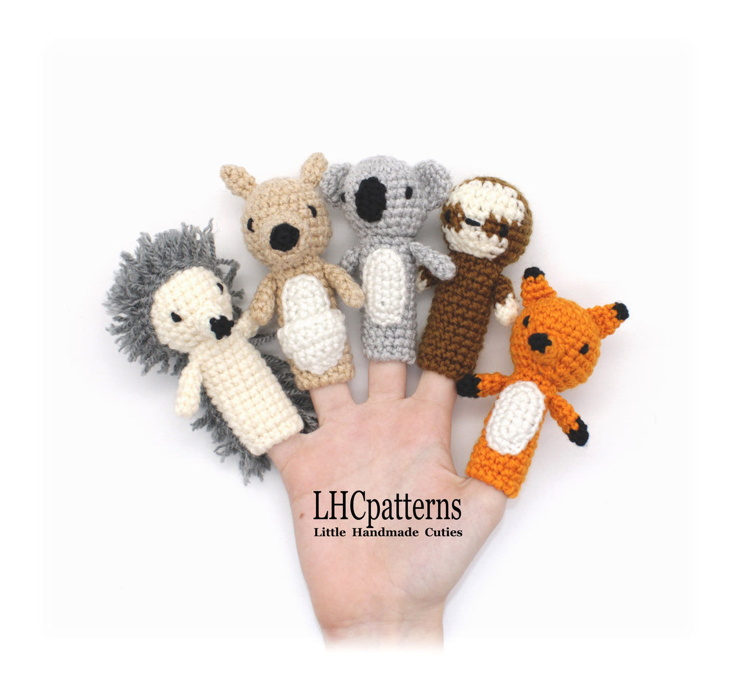 CROCHET PATTERN: Animal - 2 Finger Puppets, Toddler Toy, Animals Finger Dolls, Ten Crochet Finger Animals (English)