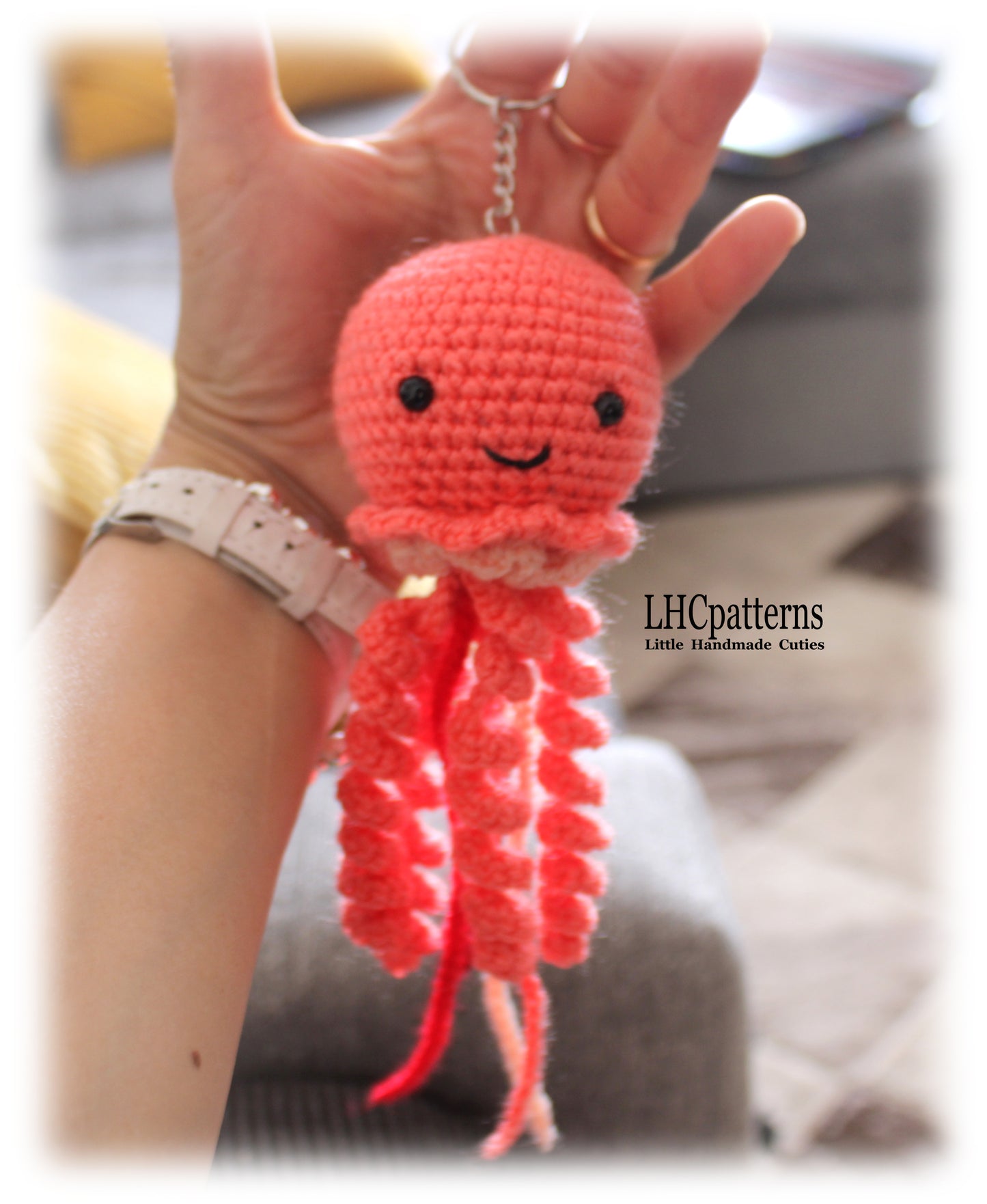 Crochet Jellyfish Keychain