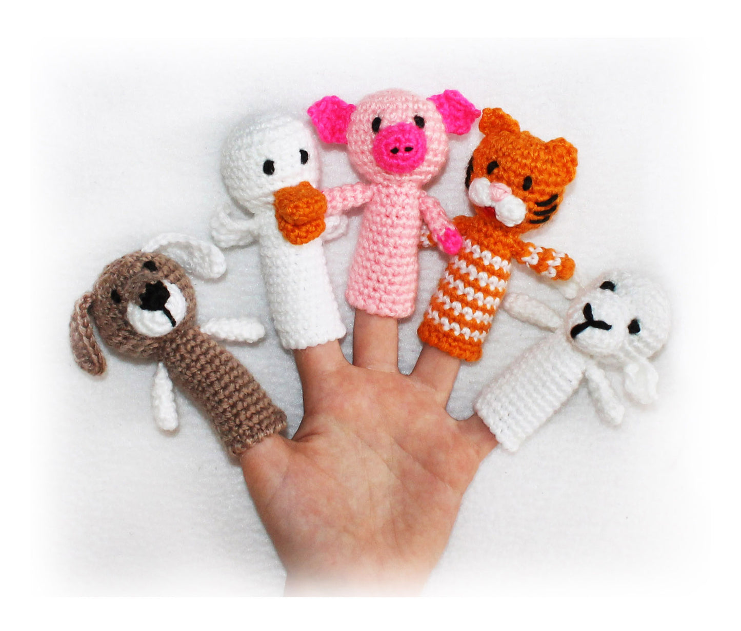 crochet old macdonald finger puppets