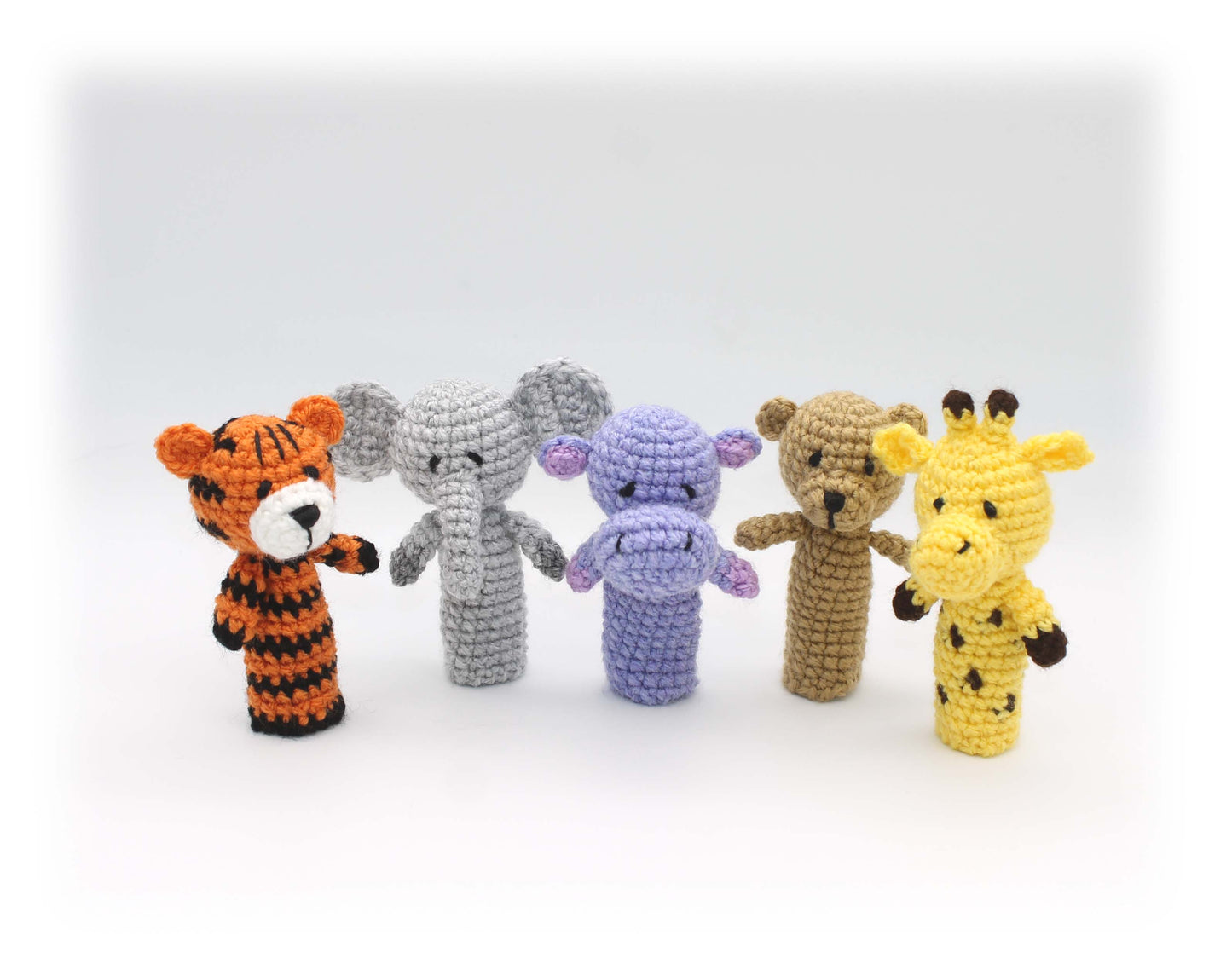 CROCHET PATTERN: Ten Animals Finger Puppets