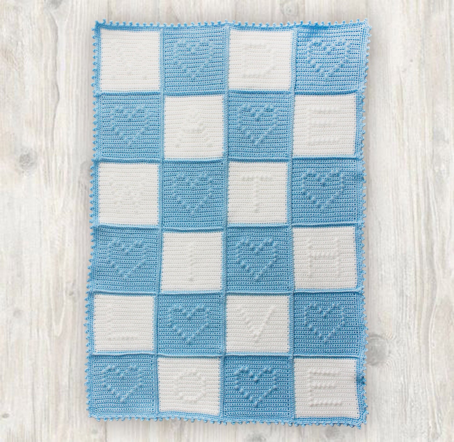 CROCHET PATTERN: "Made with Love" Baby Blanket