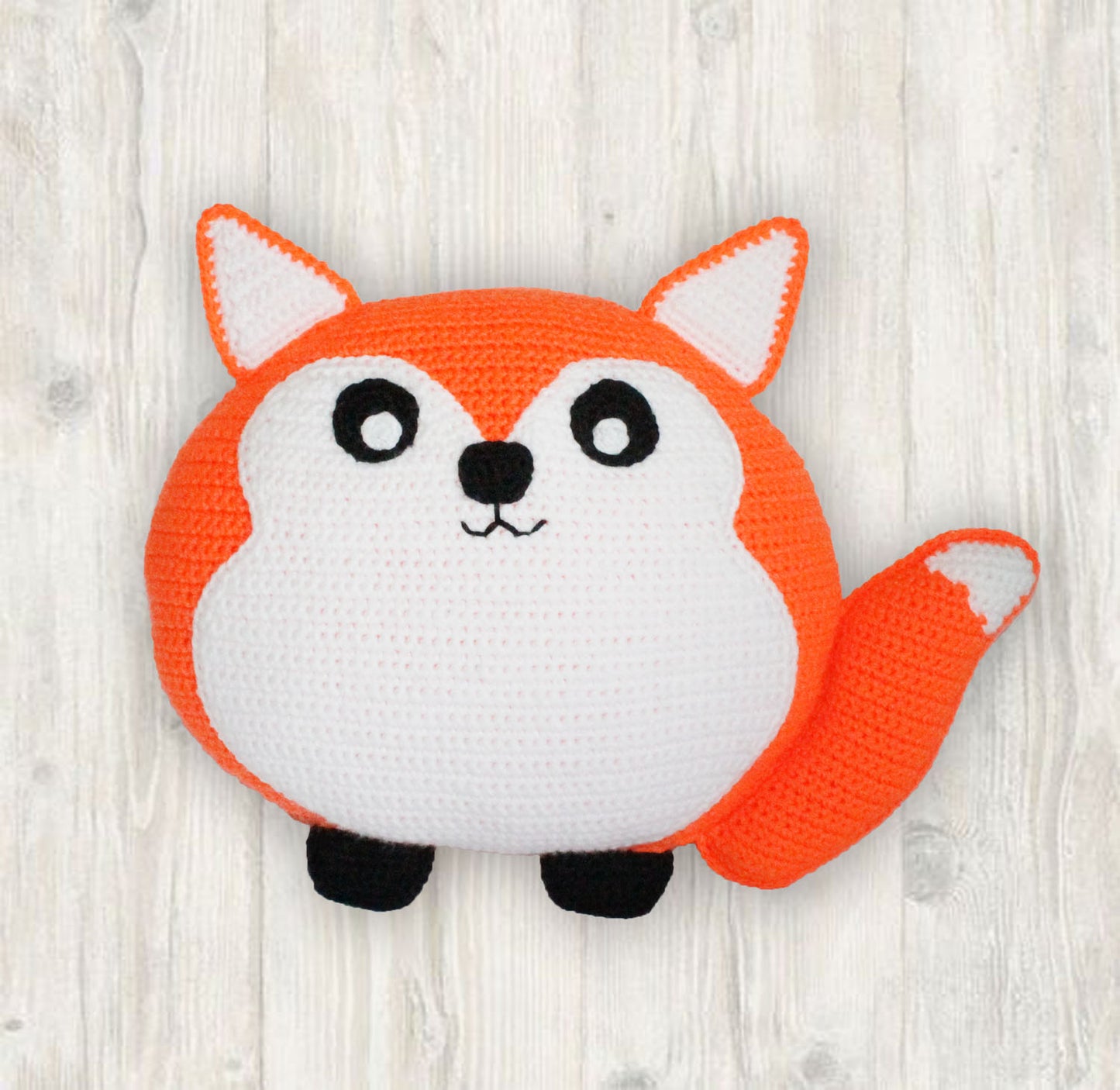 crochet fox pillow