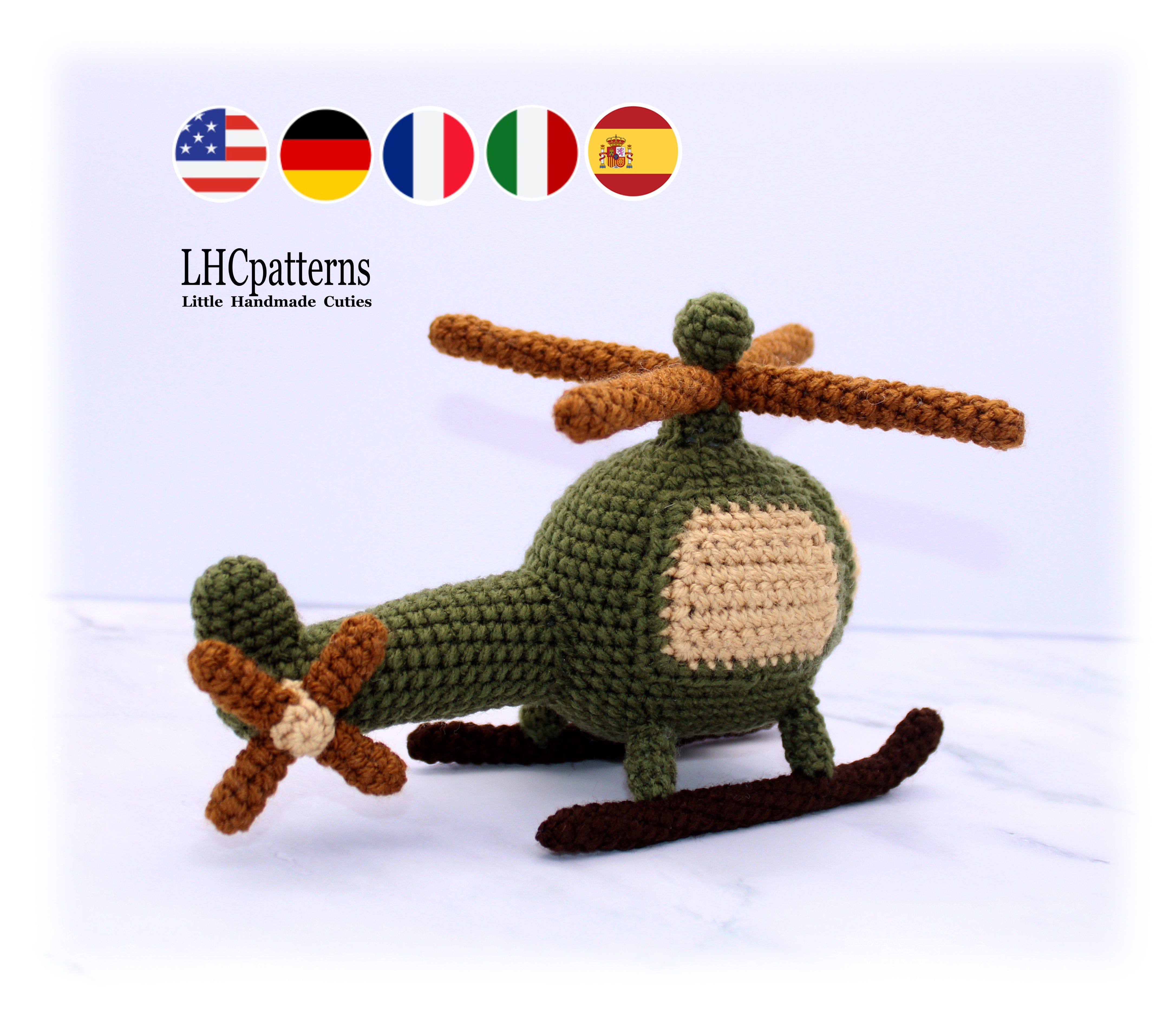 Helic Pattern Crochet Pattern: Military Helicopter, Amigurumi Helicopter, Army Helic ...