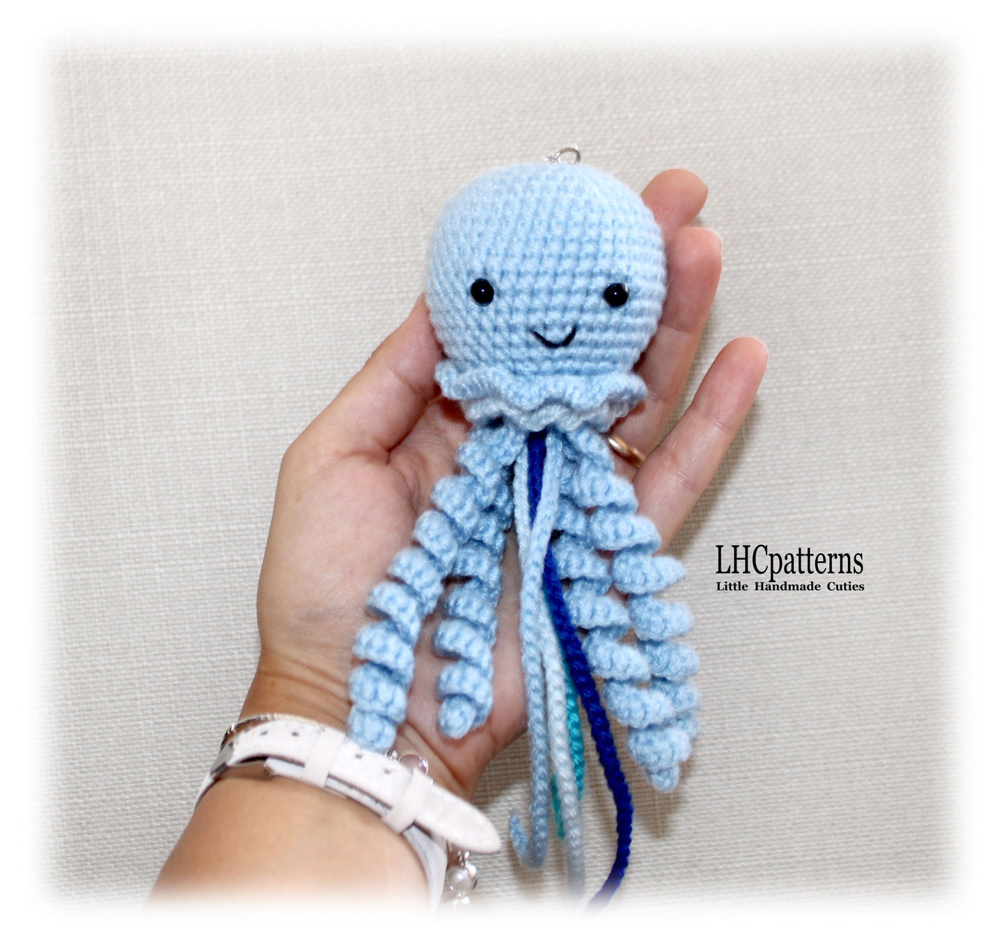 Crochet Jellyfish Keychain