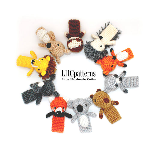 crochet animals finger puppets