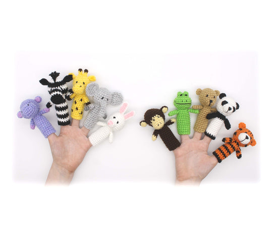 CROCHET PATTERN: Ten Animals Finger Puppets
