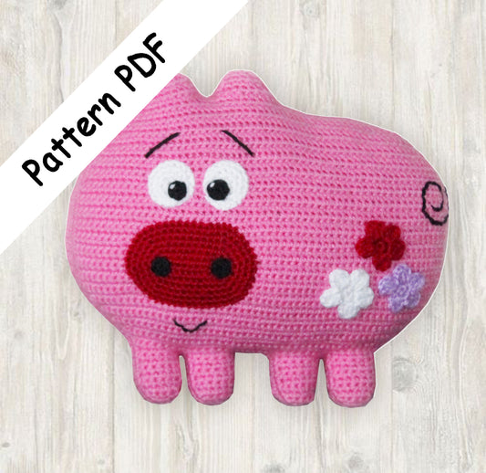 crochet pig pillow